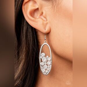 Prismatic Poker Face White Earrings (38)